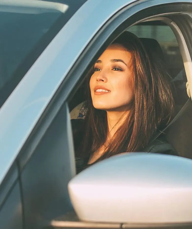Girl driving a car